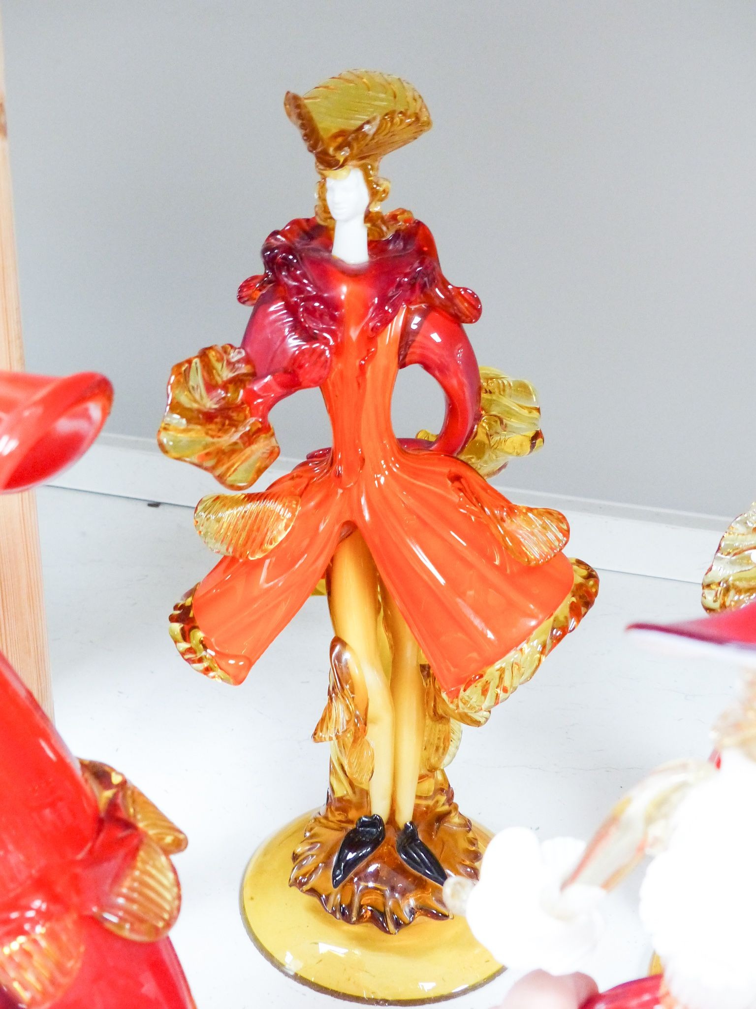 Six Murano glass figures of ladies and gentlemen, the tallest 47cm high